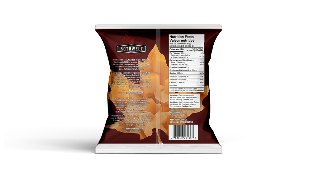 bothwell snackrs mild cheddar 240g bag back